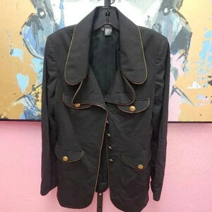 Per Se Black Jacket with Gold Accents